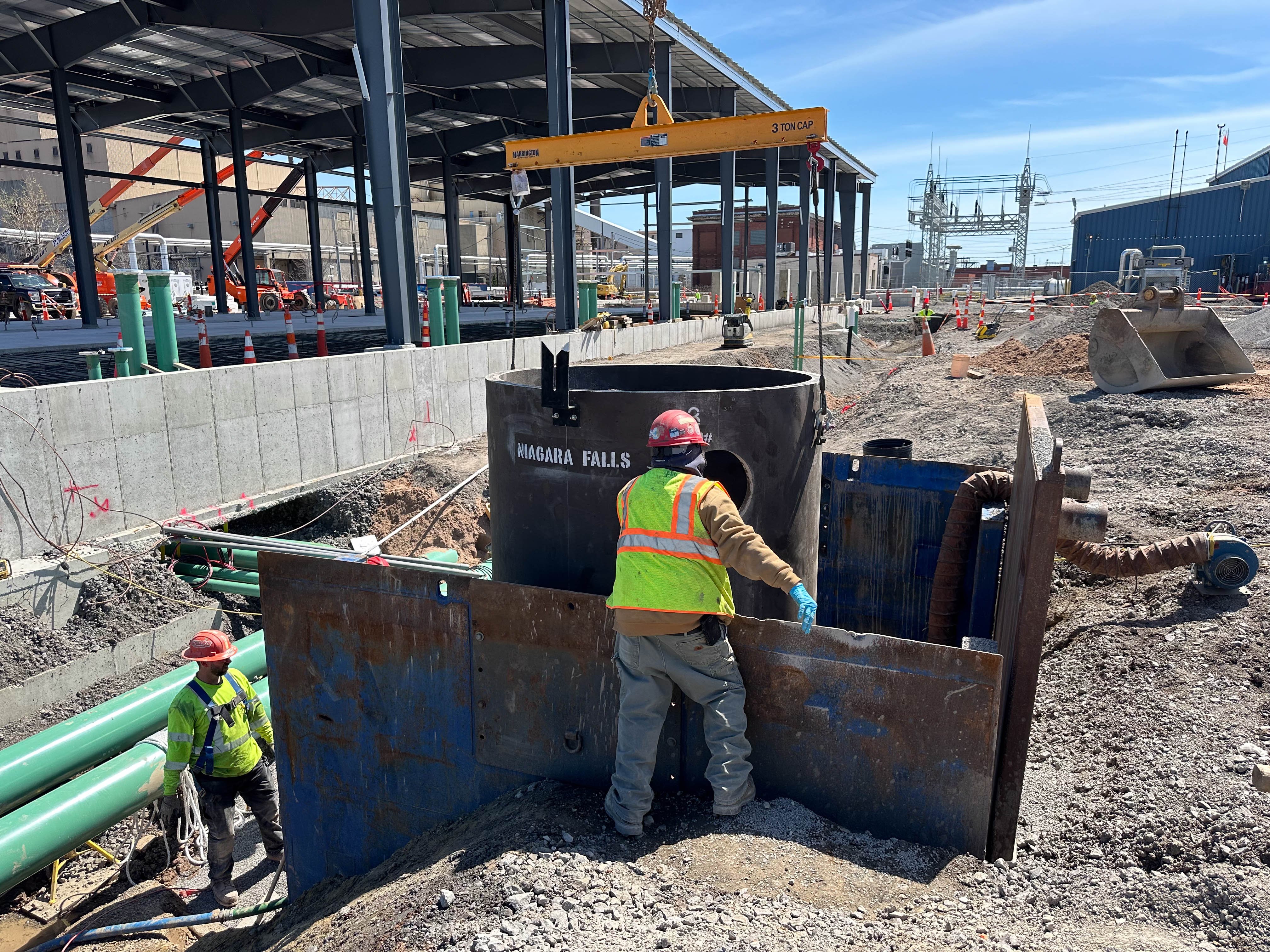 Installation of a Romtec Utilities pump station in Niagara Falls, New York